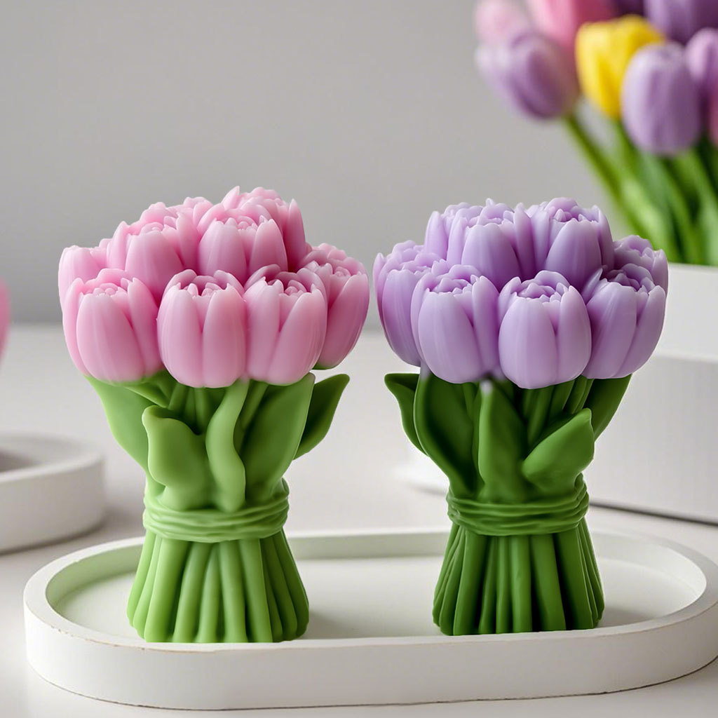 Soap Making Essentials - Valentine's Day Gift Tulip Bouquet Silicone