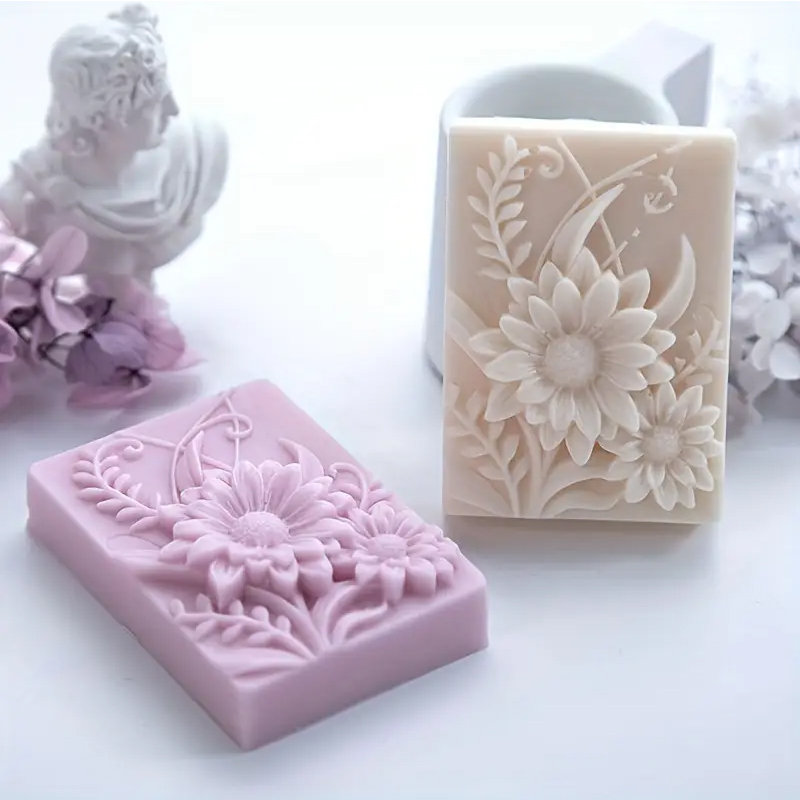 Soap Making Things - 3D Flower Square Soap Silicone Mold