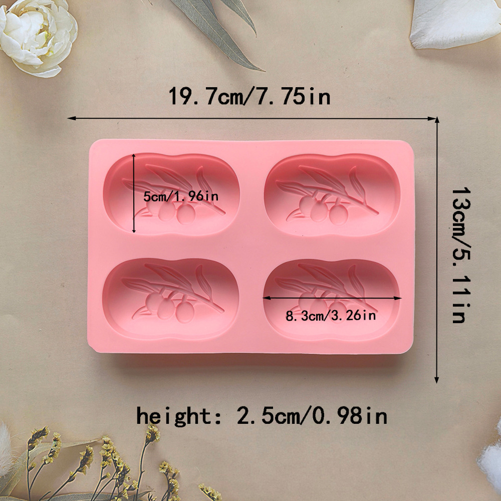 4-Cavity Oval Olive Tree Silic - Soap Making Book For Beginners ulasan dan harga