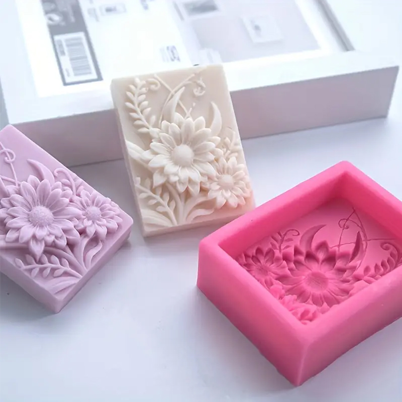 3D Flower Square Soap Silicone - Soap Making Things ulasan dan harga