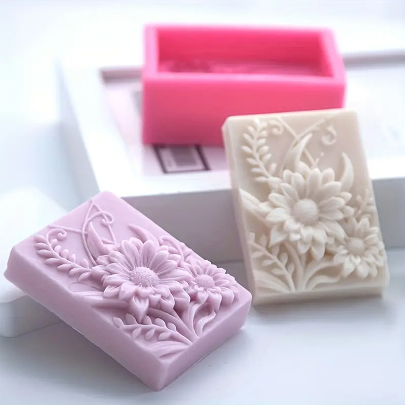 3D Flower Square Soap Silicone - Soap Making Things ulasan dan harga