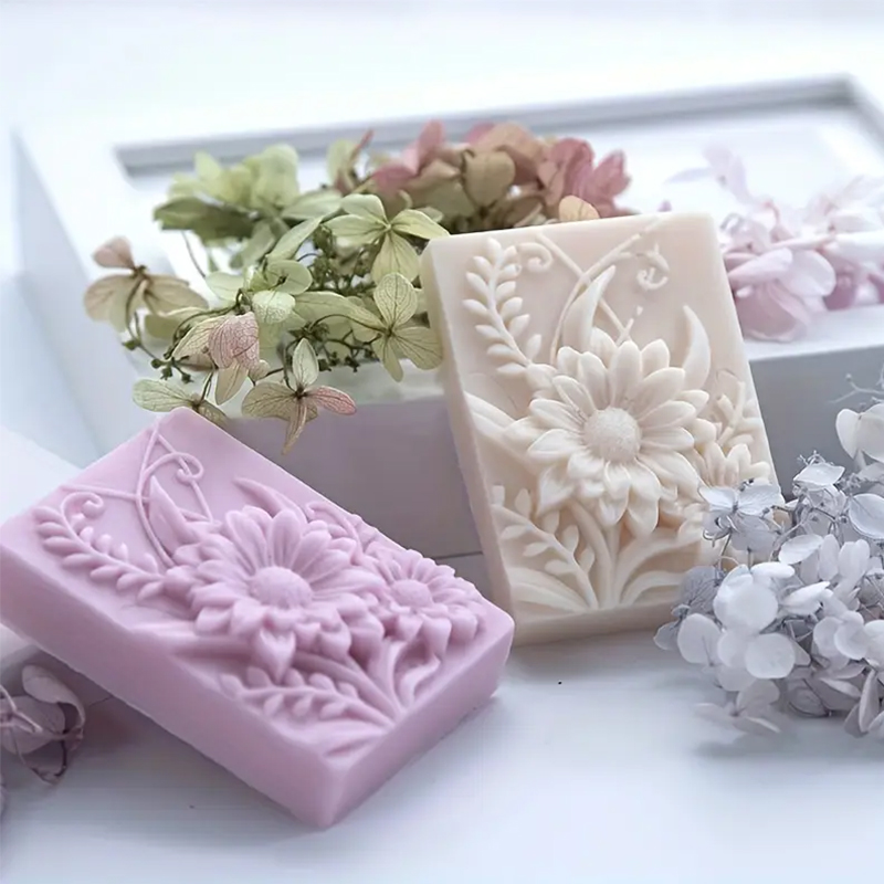 3D Flower Square Soap Silicone - Soap Making Things ulasan dan harga