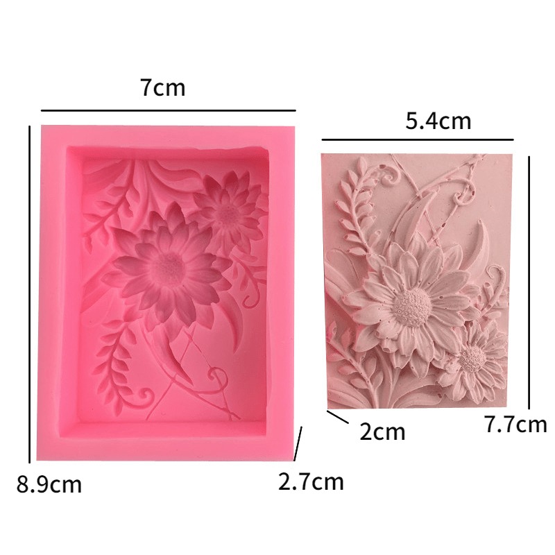 1pc 3D Square Rose Flower Sili - Soap Making Book For Beginners ulasan dan harga