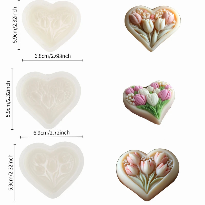 Silicone Mold for Heart-shaped - Soap Making Book For Beginners ulasan dan harga
